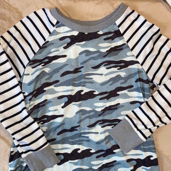 Tops - Camo/Stripe Long Sleeve Shirt